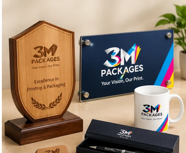 Laser engraved wooden plaques and coasters by 3M Packages in Karachi